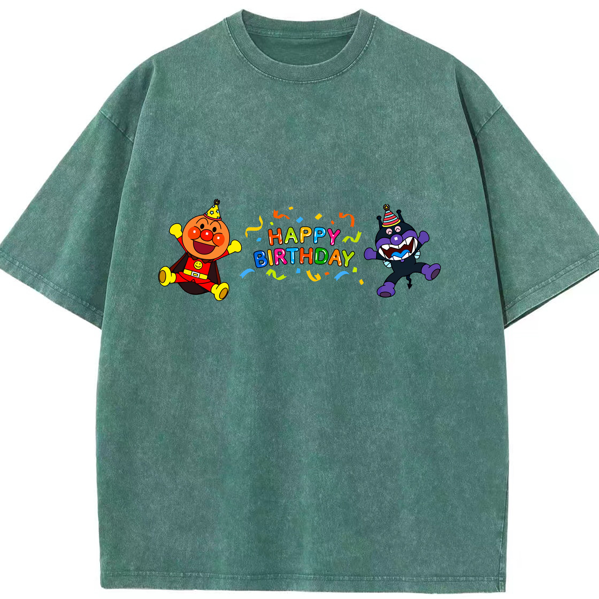（画像用） アンパンマン Anpanman 綿100% ヴィンテージ風 半袖Tシャツ（フロントプリント）